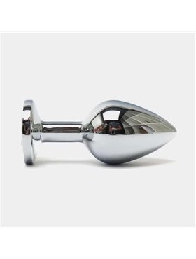 Сталева анальна пробка Buttplug з кристалом 6,4x2,3 см Сріблястий X00001229 China фото - Luxbikini