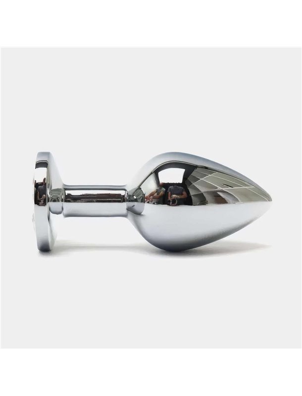 Сталева анальна пробка Buttplug з кристалом 6,4x2,3 см Сріблястий X00001229 China фото - Luxbikini