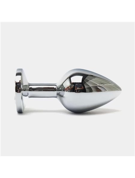 Сталева анальна пробка Buttplug з кристалом 6,4x2,3 см Сріблястий X00001229 China фото - Luxbikini