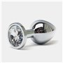 Сталева анальна пробка Buttplug з кристалом 6,4x2,3 см Сріблястий X00001229 China фото - Luxbikini