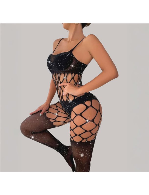 Бодістокінг еротичний з відкритим доступом зі стразами S/M/L Чорний X00001235 China фото - Luxbikini