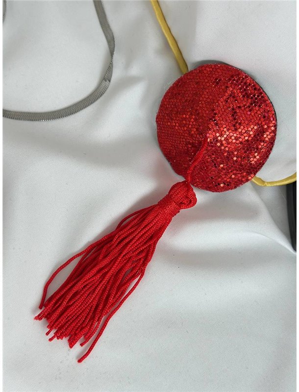 Еротичні червоні стікіні зі стразами AS1084/1 Ghazel фото - Luxbikini