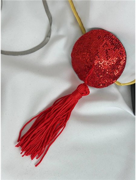 Еротичні червоні стікіні зі стразами AS1084/1 Ghazel фото - Luxbikini