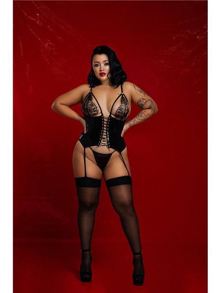 Лаковий Бюстье на Шнурівці з Кружевом, XL 2085305788 D&A фото - Luxbikini