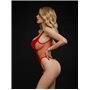 Червоний латексний боді сіткою, S 2109523666 D&A фото - Luxbikini
