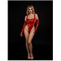 Червоний латексний боді з сіткою, M 2109523667 D&A фото - Luxbikini
