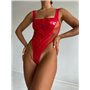 Червоний латексний боді з сіткою, M 2109523667 D&A фото - Luxbikini