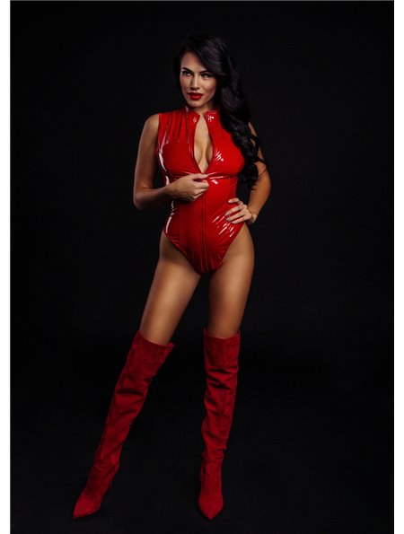 Червоний латексний боді, XL 2112344088 D&A фото - Luxbikini