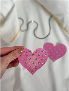 Прикраса на груди стікіні рожеве серце AS1077/1 Ghazel фото - Luxbikini