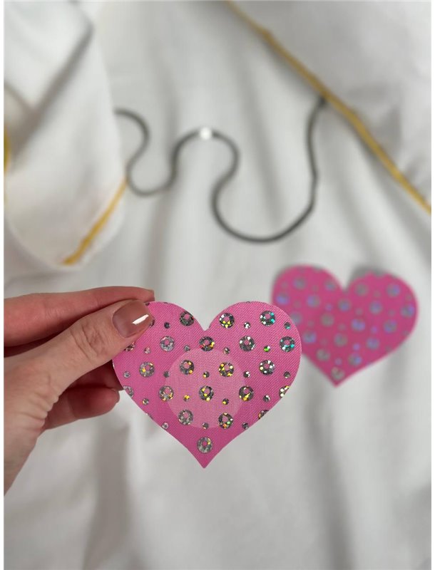 Прикраса на груди стікіні рожеве серце AS1077/1 Ghazel фото - Luxbikini