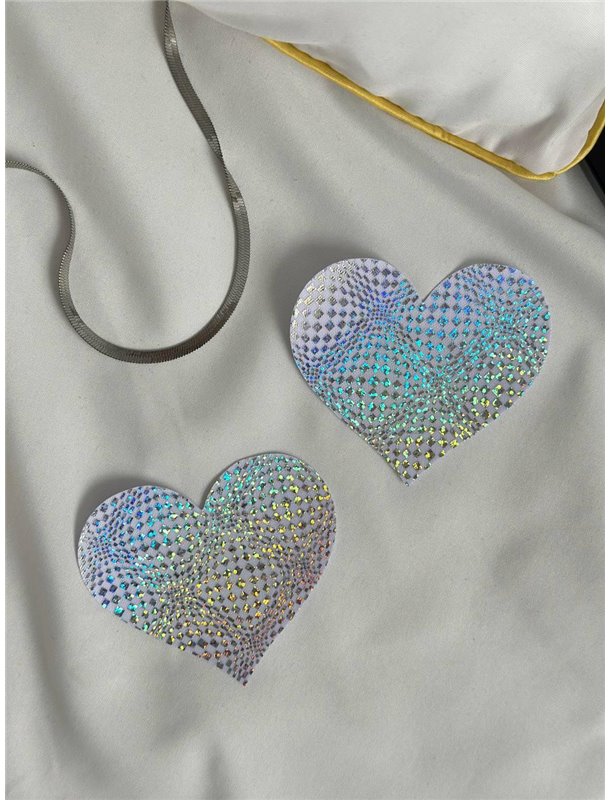 Прикраса на груди стікіні срібне серце AS1077 Ghazel фото - Luxbikini