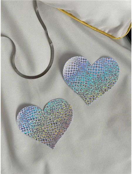 Прикраса на груди стікіні срібне серце AS1077 Ghazel фото - Luxbikini