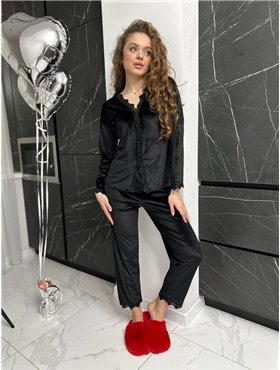 Піжама DO2480 (Чорна велюрова) DO2480 Ghazel фото - Luxbikini