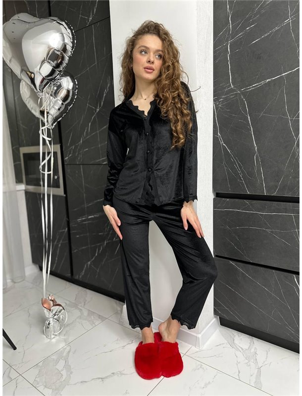 Піжама DO2480 (Чорна велюрова) DO2480 Ghazel фото - Luxbikini