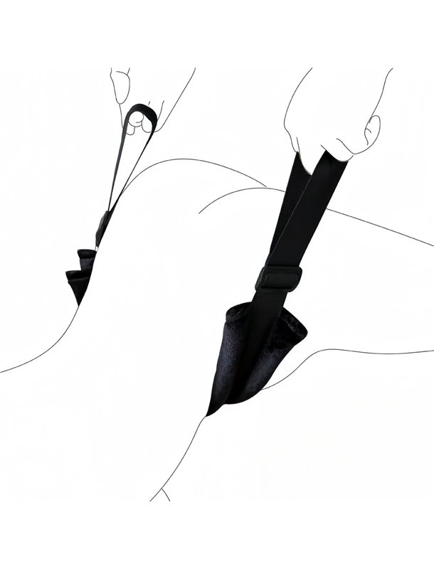 БДСМ ремінь регульований для фіксації та утримування стегон та ніг для еротичних ігор Чорний X00001241 China фото - Luxbikini