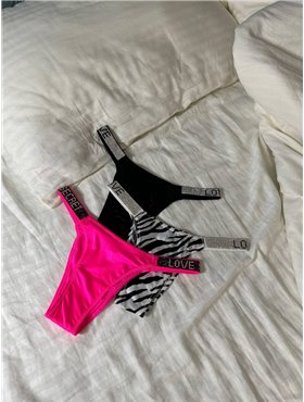 Сет з 3-х трусиків DO2498 (Чорні, рожеві, зебра) DO2498 Ghazel фото - Luxbikini