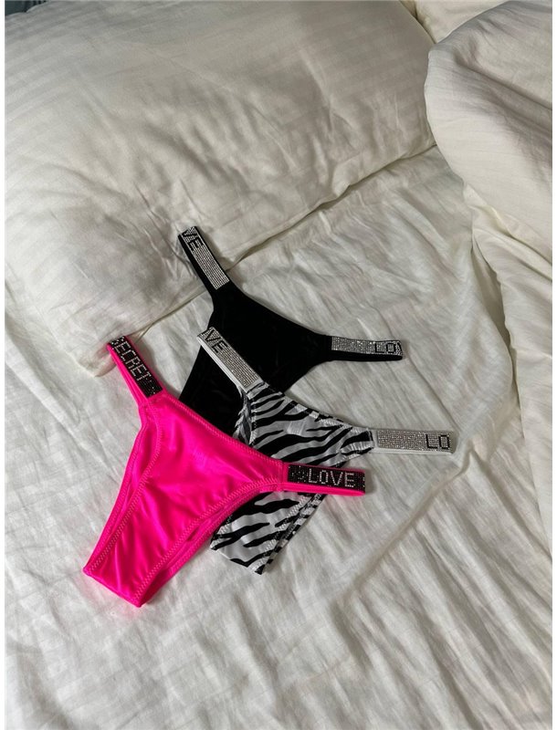 Сет з 3-х трусиків DO2498 (Чорні, рожеві, зебра) DO2498 Ghazel фото - Luxbikini