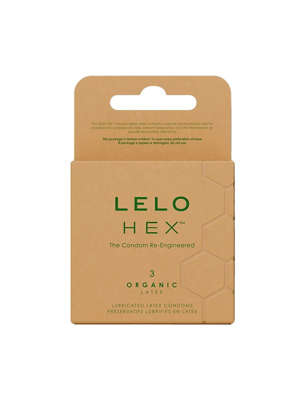 Презервативи LELO HEX Condoms Organic 3 Pack, тонкі та суперміцні