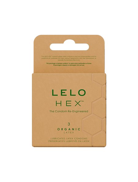 Презервативи LELO HEX Condoms Organic 3 Pack, тонкі та суперміцні