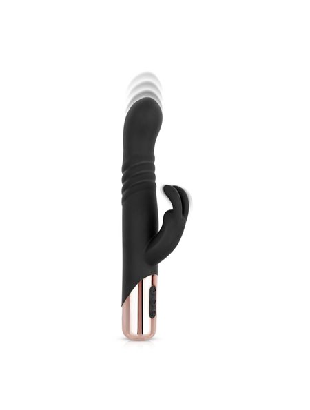 Вібратор-кролик Rosy Gold - Rabbit Vibrator with thrusting function - Black