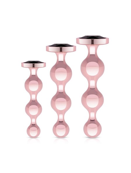 Набір анальних іграшок Rosy Gold - Metal Butt Plug Set 3 Pieces