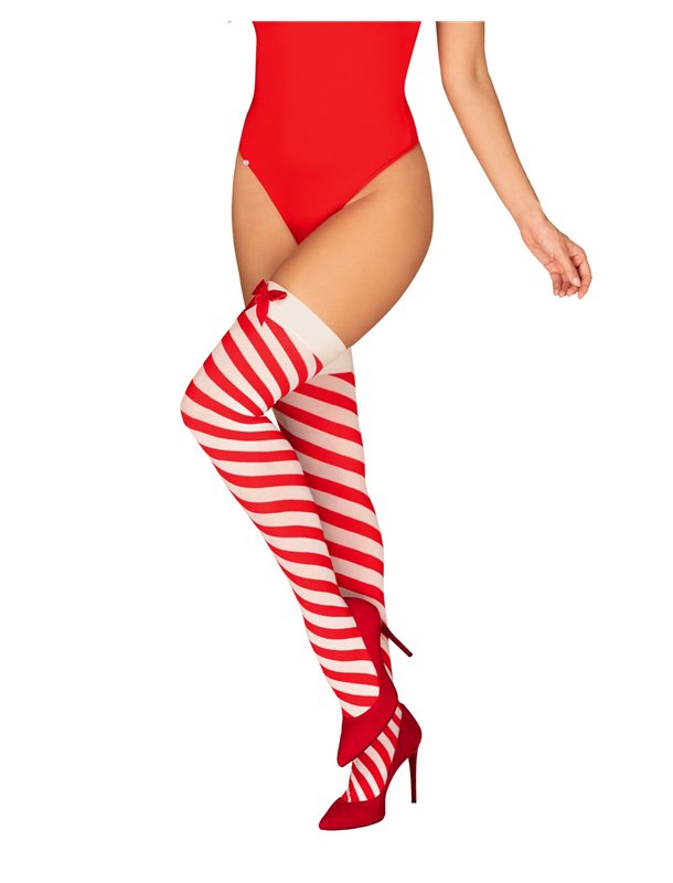 Панчохи Obsessive Kissmas stockings L/XL
