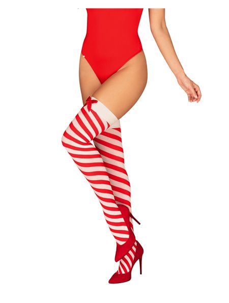 Панчохи Obsessive Kissmas stockings L/XL