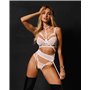 Комплект Obsessive Premisis White 3-pcs crotchless set S/M SX3118 Obsessive (Польща) фото - Luxbikini