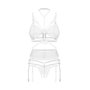 Комплект Obsessive Premisis White 3-pcs crotchless set 2XL/3X