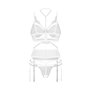 Комплект Obsessive Premisis White 3-pcs crotchless set 2XL/3X