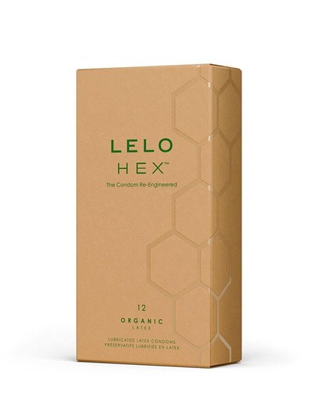 Презервативи LELO HEX Condoms Organic 12 Pack, тонкі та суперміцні (м'ята упаковка!!!)