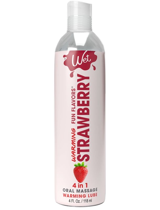 Розпродаж!!! Зігрівальний лубрикант Wet Warming Strawberry 4in1 118 мл (термін 06.07.2026)
