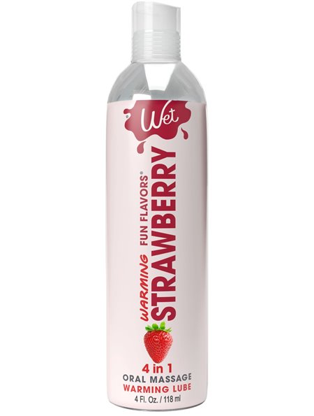 Розпродаж!!! Зігрівальний лубрикант Wet Warming Strawberry 4in1 118 мл (термін 06.07.2026)