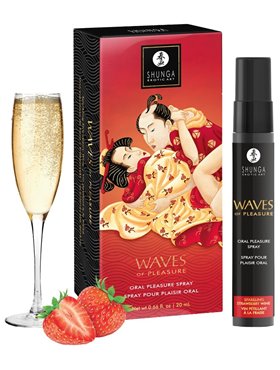 Спрей для посилення слиновиділення Shunga Waves of Pleasure Strawberry Sparkling Wine