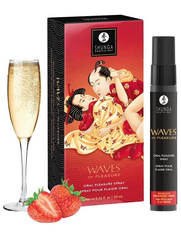 Спрей для посилення слиновиділення Shunga Waves of Pleasure Strawberry Sparkling Wine