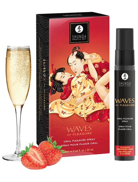 Спрей для посилення слиновиділення Shunga Waves of Pleasure Strawberry Sparkling Wine