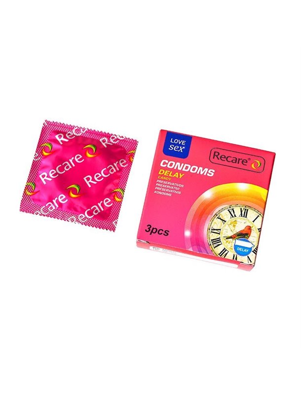 Презервативи Recare Delay Candy Condoms 3 шт, пролонгувальний ефект, цукерковий аромат