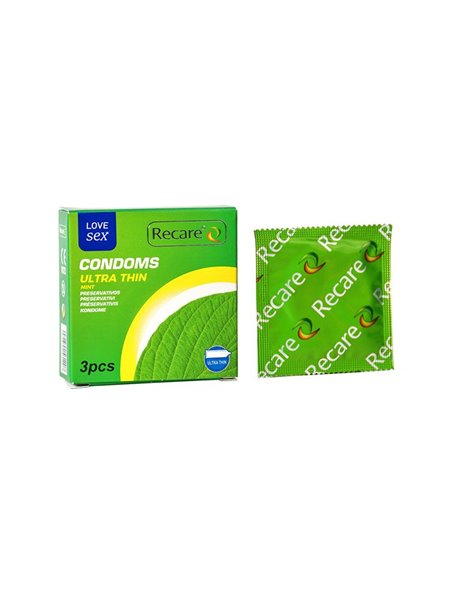 Презервативи Ultra Thin Mint Condoms 3 шт, ультратонкі, аромат: м'ята
