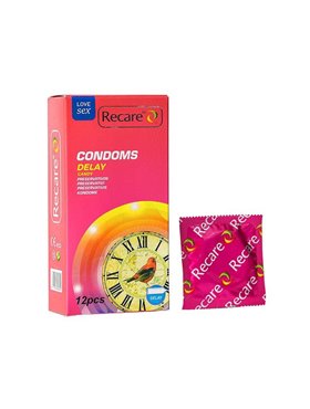 Презервативи Recare Delay Candy Condoms 12 шт, пролонгувальний ефект, цукерковий аромат