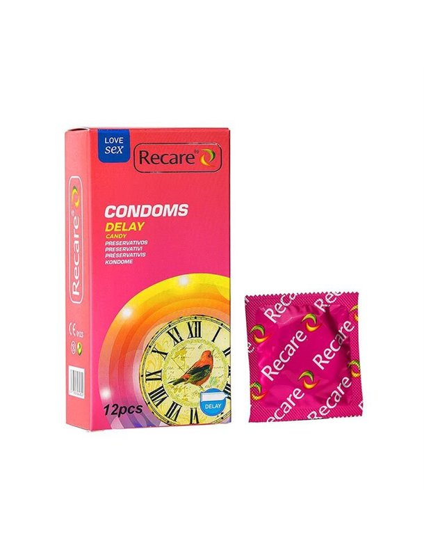 Презервативи Recare Delay Candy Condoms 12 шт, пролонгувальний ефект, цукерковий аромат
