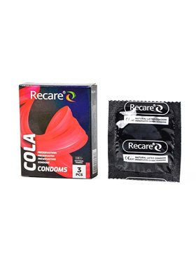 Презервативи Holographic Recare Cola Dotted&Ribbed Condoms 3 шт, з пухирцями і ребрами, аромат: Кола