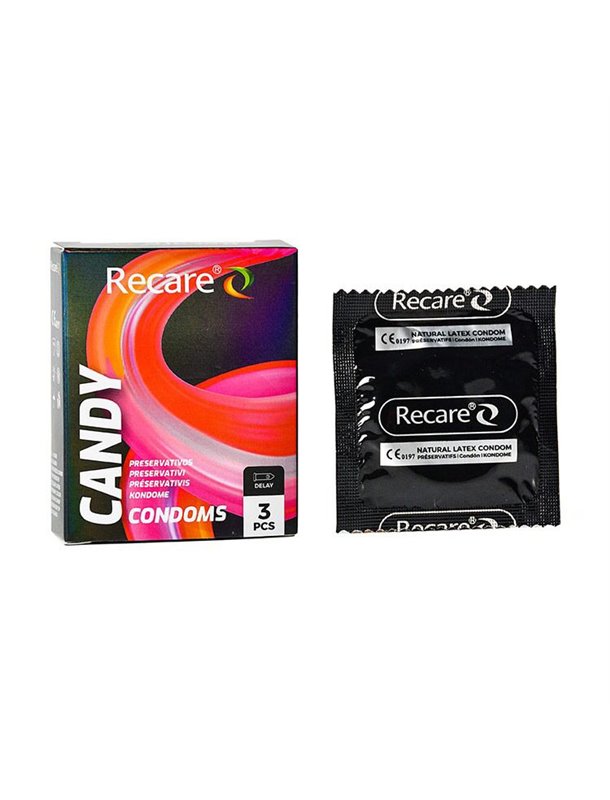 Презервативи Holographic Recare Delay Candy Condoms 3 шт, пролонгувальний ефект, цукерковий аромат SX3330 Recare (Китай) фото...