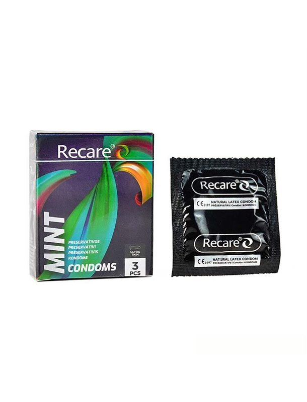Презервативи Holographic Recare Ultra Thin Mint Condoms 3шт, ультратонкі, аромат: м'ята SX3331 Recare (Китай) фото - Luxbikini