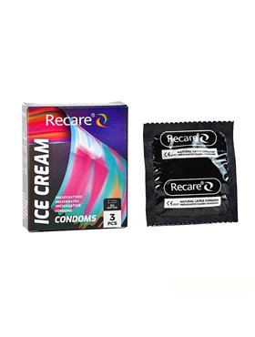 Презервативи Holographic Recare Ice Cream Big Dotted Condoms 3 шт, з пухирцями, аромат: морозиво