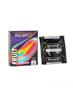 Презервативи Holographic Recare Fruit Flavour Condoms 3 шт, аромати: м'ята, банан, полуниця