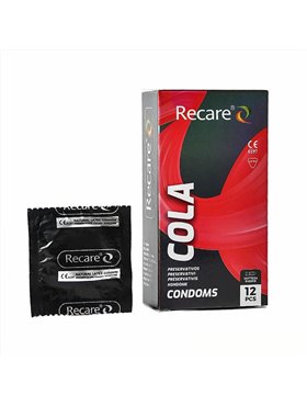 Презервативи Holographic Recare Cola Dotted&Ribbed Condoms 12шт, з пухирцями і ребрами, аромат: Кола