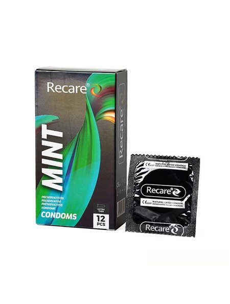 Презервативи Holographic Recare Ultra Thin Mint Condoms 12шт, ультратонкі, аромат: м'ята