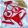 Еротичний комплект з відкритим доступом пестісами гартерами і чокером S/M/L Червоний X00001234-2 China фото - Luxbikini