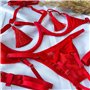 Еротичний комплект з відкритим доступом пестісами гартерами і чокером S/M/L Червоний X00001234-2 China фото - Luxbikini