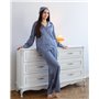 Піжама "Kleo" в смужку шовк Армані + хустинка Синій 5169 QC фото - Luxbikini